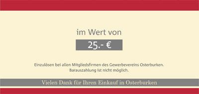 Plakat: Die Geschenk-Idee, Gutscheine über 25 und 10 Euro